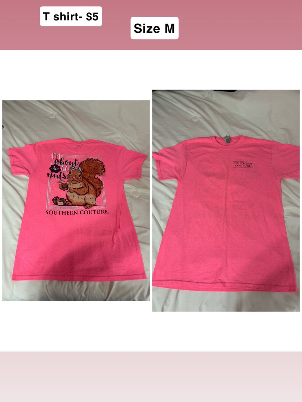 Southern Couture Girls' Hot Pink Squirrel Graphic Tee